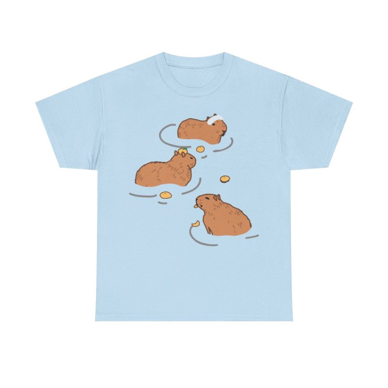 Capybara Bath T-Shirt | Cute Yuzu Spa Japanese Hot Spring Tee | Relaxed Zen Capybara Aesthetic Unisex Shirt