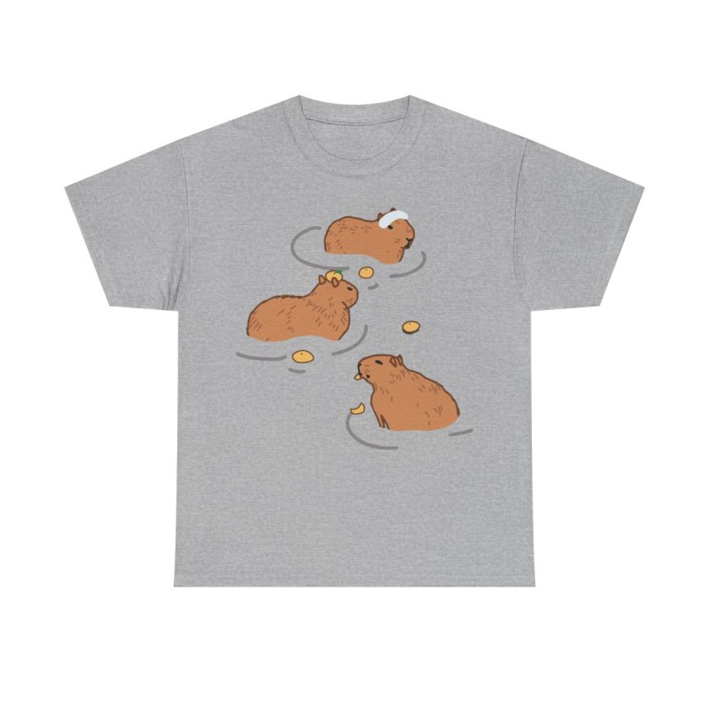 Capybara Bath T-Shirt | Cute Yuzu Spa Japanese Hot Spring Tee | Relaxed Zen Capybara Aesthetic Unisex Shirt