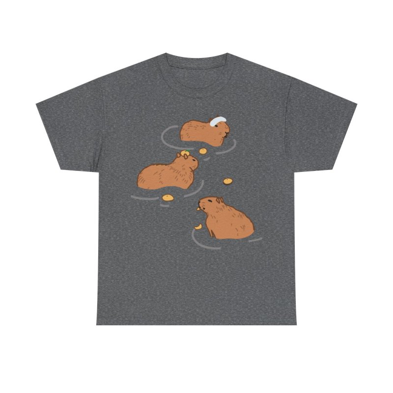 Capybara Bath T-Shirt | Cute Yuzu Spa Japanese Hot Spring Tee | Relaxed Zen Capybara Aesthetic Unisex Shirt