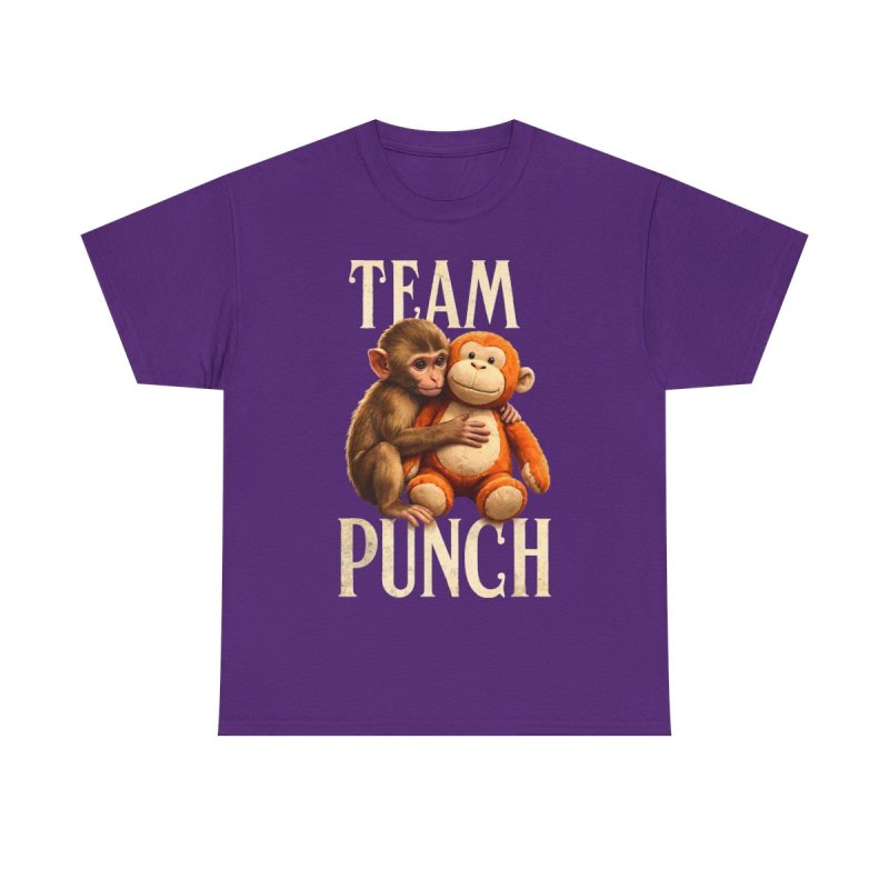 Team Punch Baby Monkey T-Shirt | Lonely Orphaned Monkey & Plush Surrogate Graphic Tee