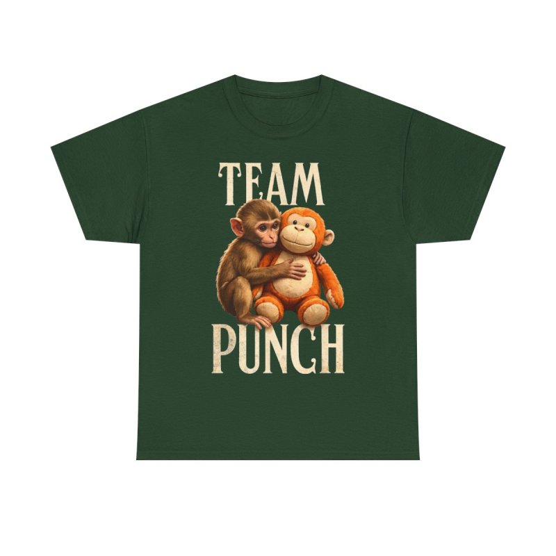 Team Punch Baby Monkey T-Shirt | Lonely Orphaned Monkey & Plush Surrogate Graphic Tee