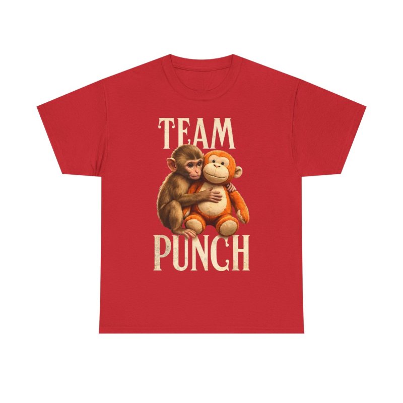 Team Punch Baby Monkey T-Shirt | Lonely Orphaned Monkey & Plush Surrogate Graphic Tee