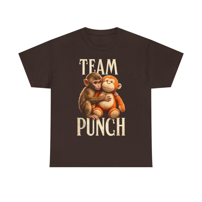 Team Punch Baby Monkey T-Shirt | Lonely Orphaned Monkey & Plush Surrogate Graphic Tee