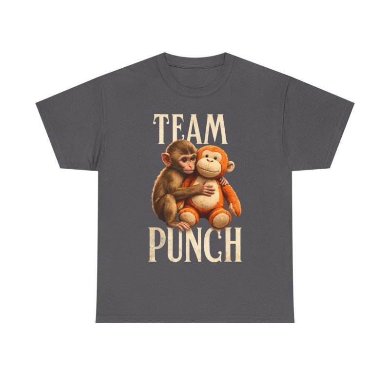 Team Punch Baby Monkey T-Shirt | Lonely Orphaned Monkey & Plush Surrogate Graphic Tee