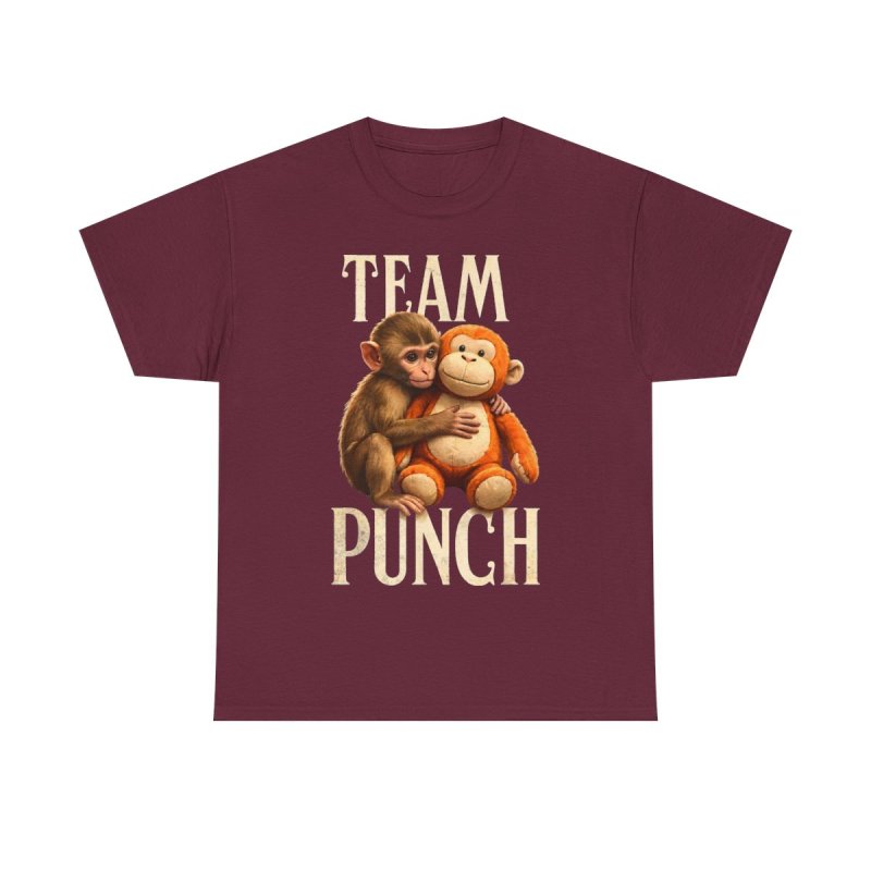 Team Punch Baby Monkey T-Shirt | Lonely Orphaned Monkey & Plush Surrogate Graphic Tee