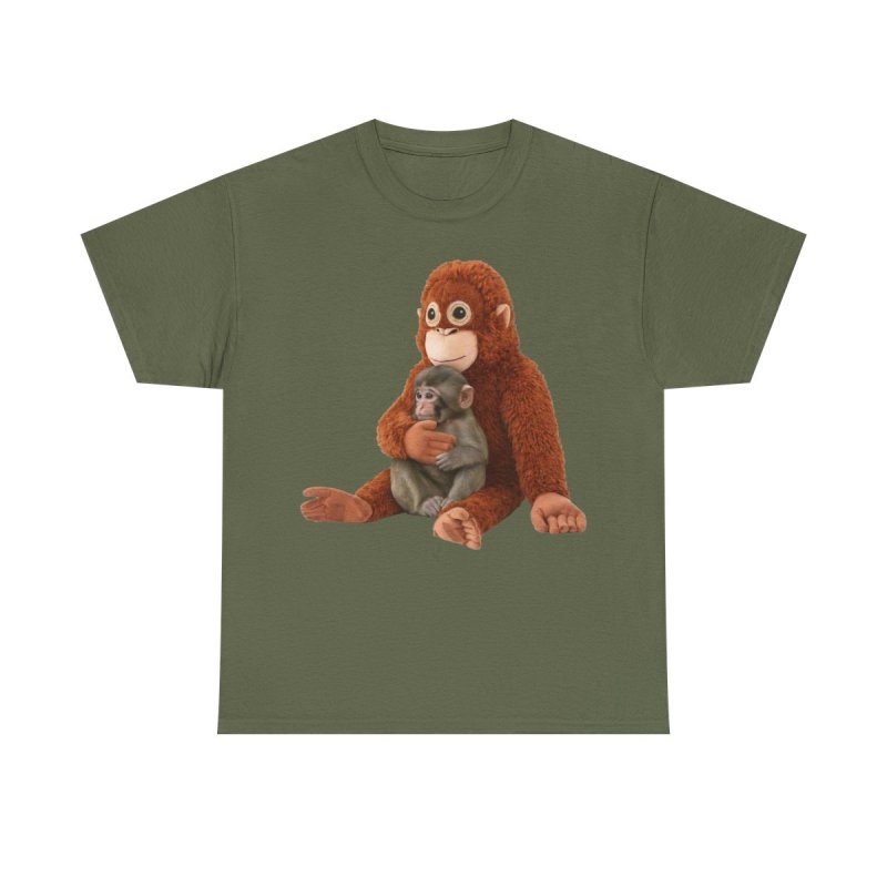 Punch the Abandoned Baby Monkey T-Shirt | Viral Orphaned Monkey & Plush Friend Graphic Tee | Heartwarming Animal Rescue