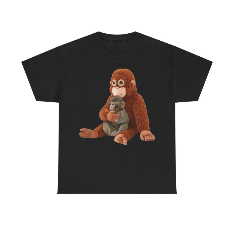 Punch the Abandoned Baby Monkey T-Shirt | Viral Orphaned Monkey & Plush Friend Graphic Tee | Heartwarming Animal Rescue