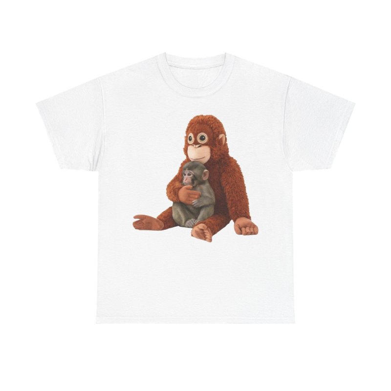 Punch the Abandoned Baby Monkey T-Shirt | Viral Orphaned Monkey & Plush Friend Graphic Tee | Heartwarming Animal Rescue