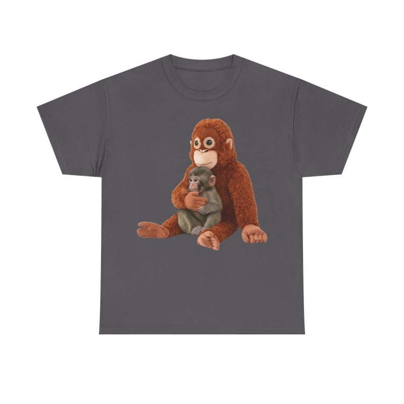 Punch the Abandoned Baby Monkey T-Shirt | Viral Orphaned Monkey & Plush Friend Graphic Tee | Heartwarming Animal Rescue