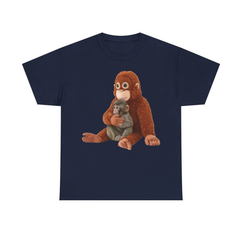 Punch the Abandoned Baby Monkey T-Shirt | Viral Orphaned Monkey & Plush Friend Graphic Tee | Heartwarming Animal Rescue