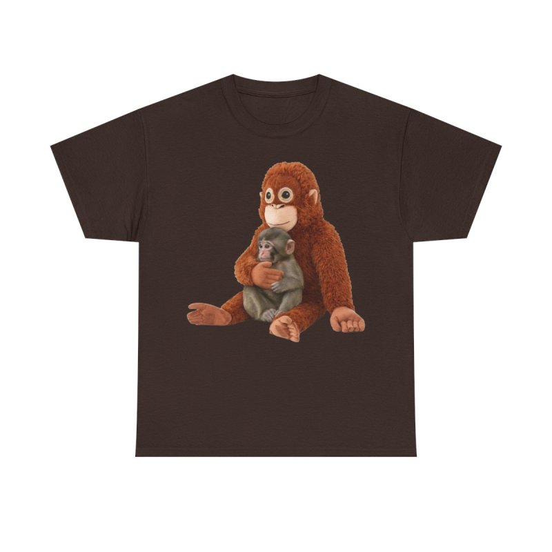 Punch the Abandoned Baby Monkey T-Shirt | Viral Orphaned Monkey & Plush Friend Graphic Tee | Heartwarming Animal Rescue